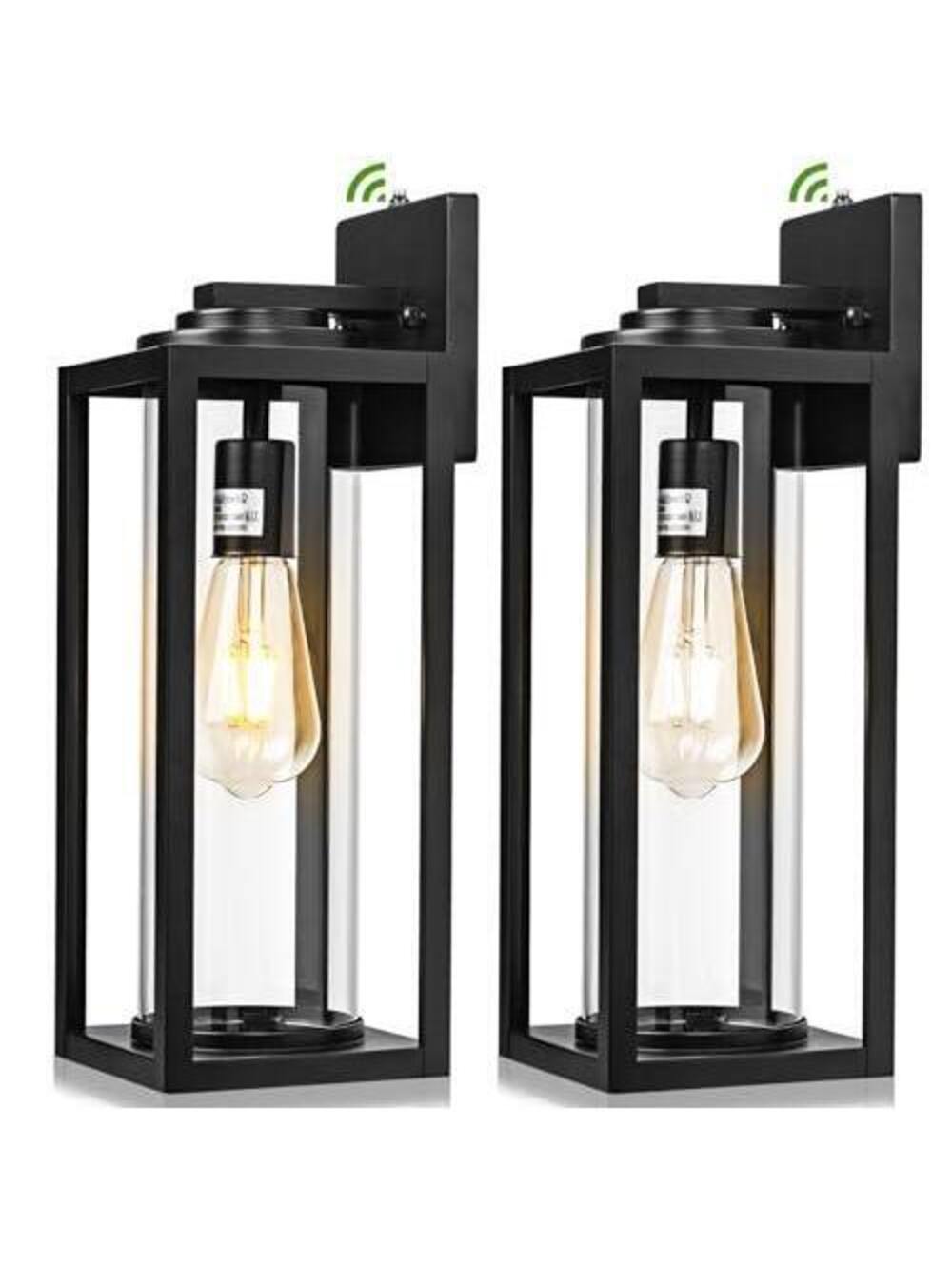Large 16 Inch Dusk to Dawn Outdoor Wall Lights, Modern 2 Pack